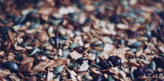 Ristað granóla með vanillu og trönuberjum