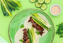 Vegan „anda“ jackfruit pönnukökur fyrir tvo