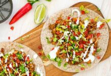 Jackfruit mexíkósk vefja fyrir 2-4